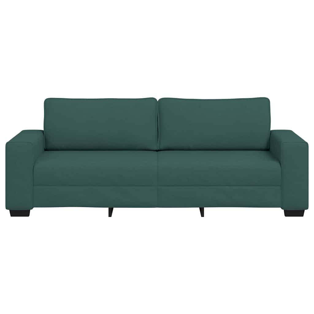 Canapé 3 places vert foncé 220 x 77 x 82 cm en tissu
