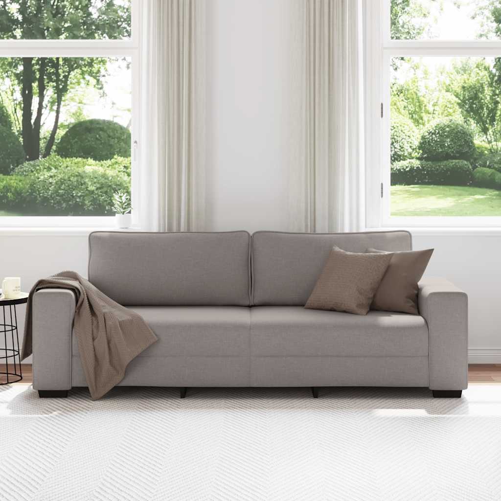 Canapé 3 places taupe 220x77x82 cm en tissu