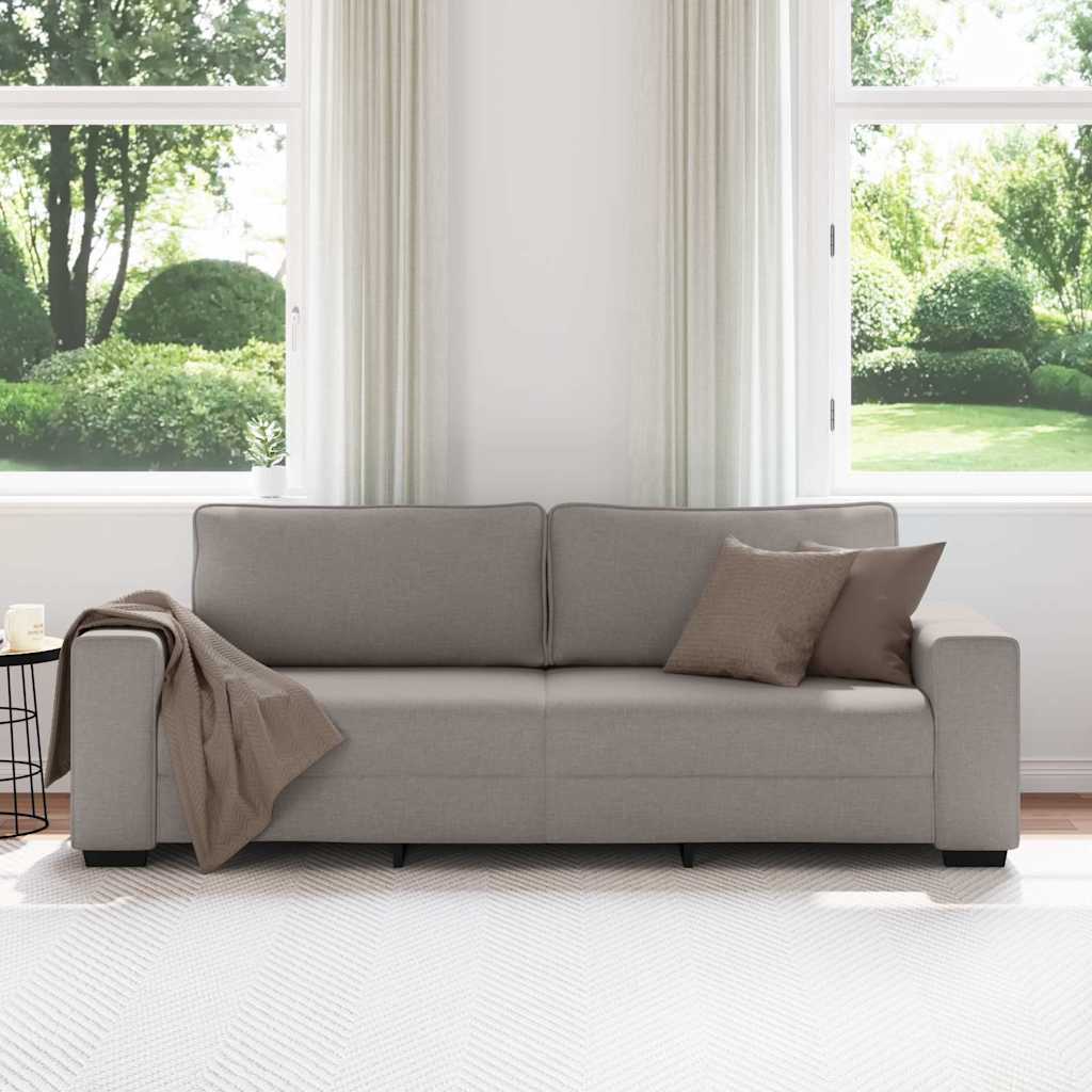 Canapé 3 places taupe 220x77x82 cm en tissu