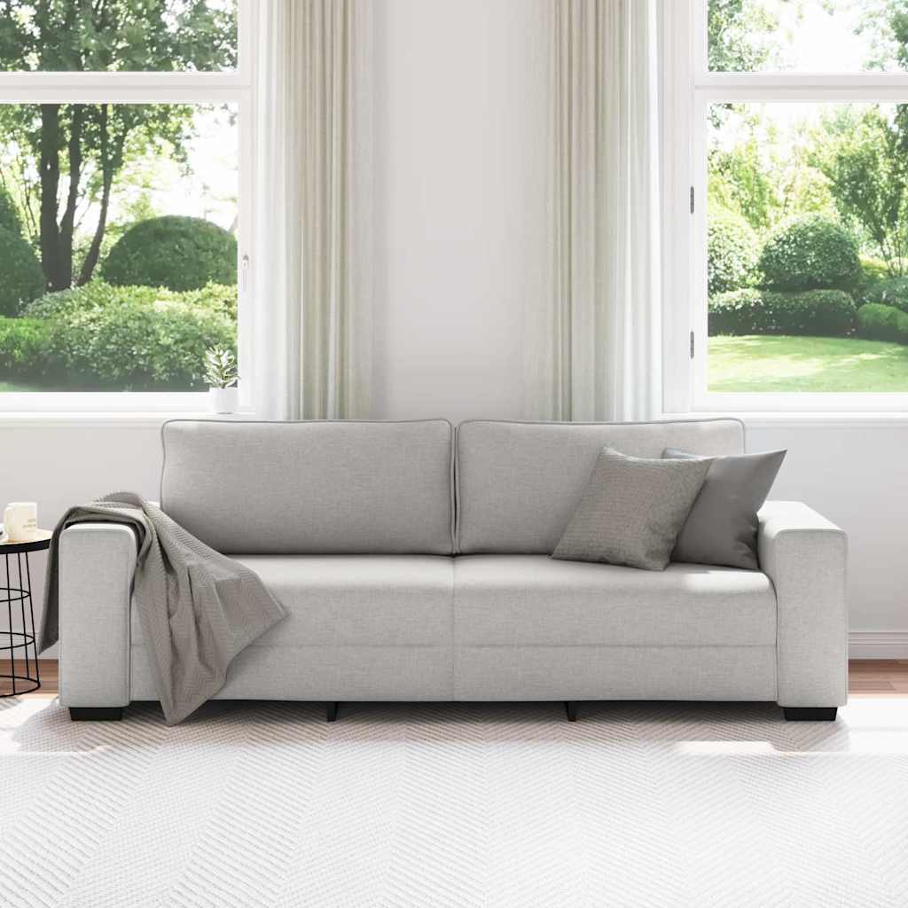Canapé 3 places Gris nuage 220x77x82 cm tissu