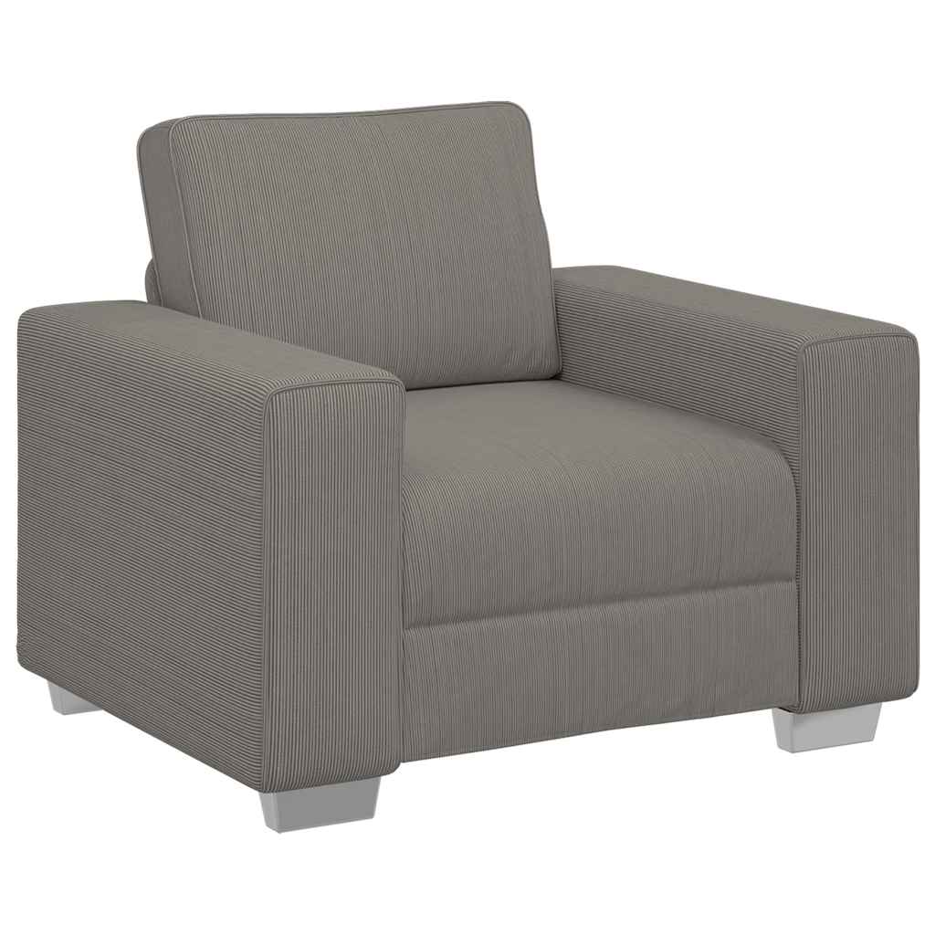 Canapé/Fauteuil gris clair 100x77x82 cm en tissu velours côtelé - XIOS