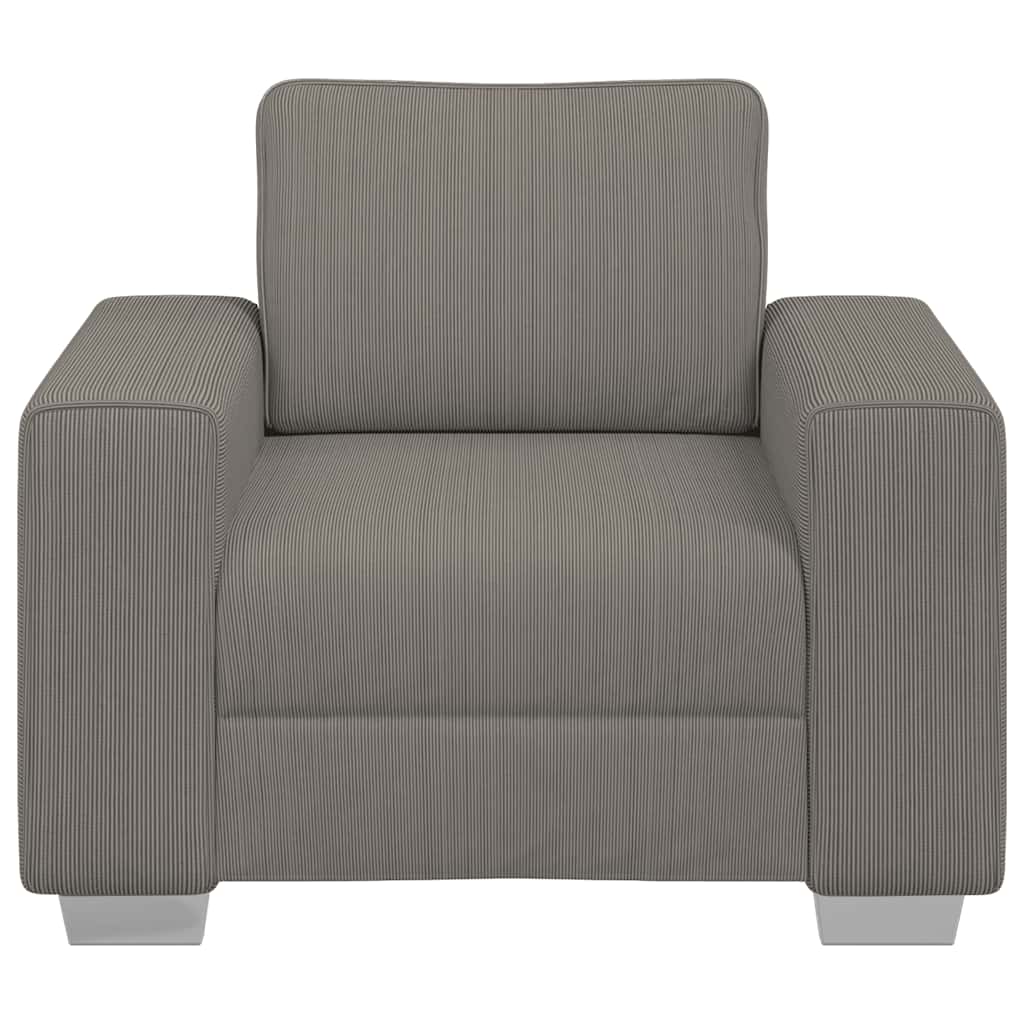 Canapé/Fauteuil gris clair 100x77x82 cm en tissu velours côtelé - XIOS