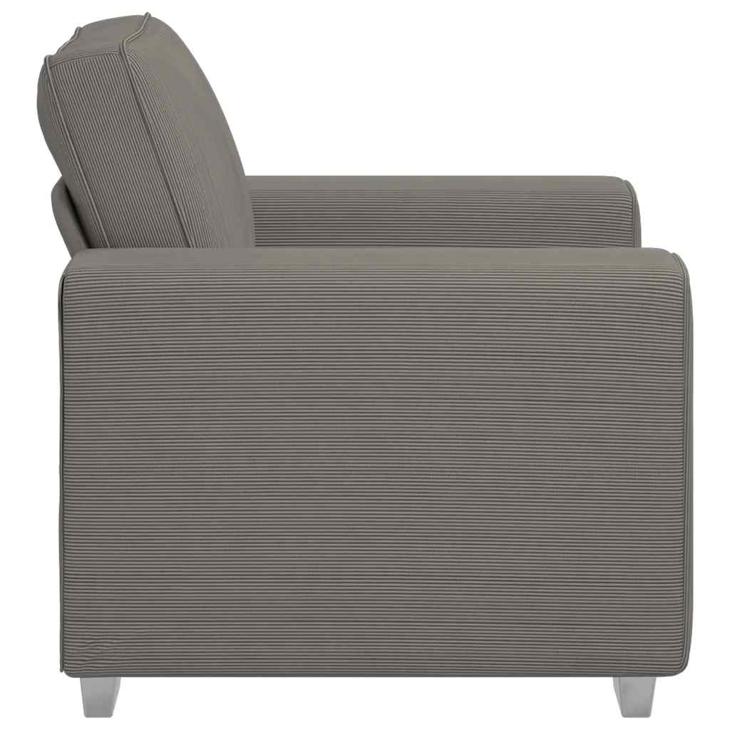Canapé/Fauteuil gris clair 100x77x82 cm en tissu velours côtelé - XIOS