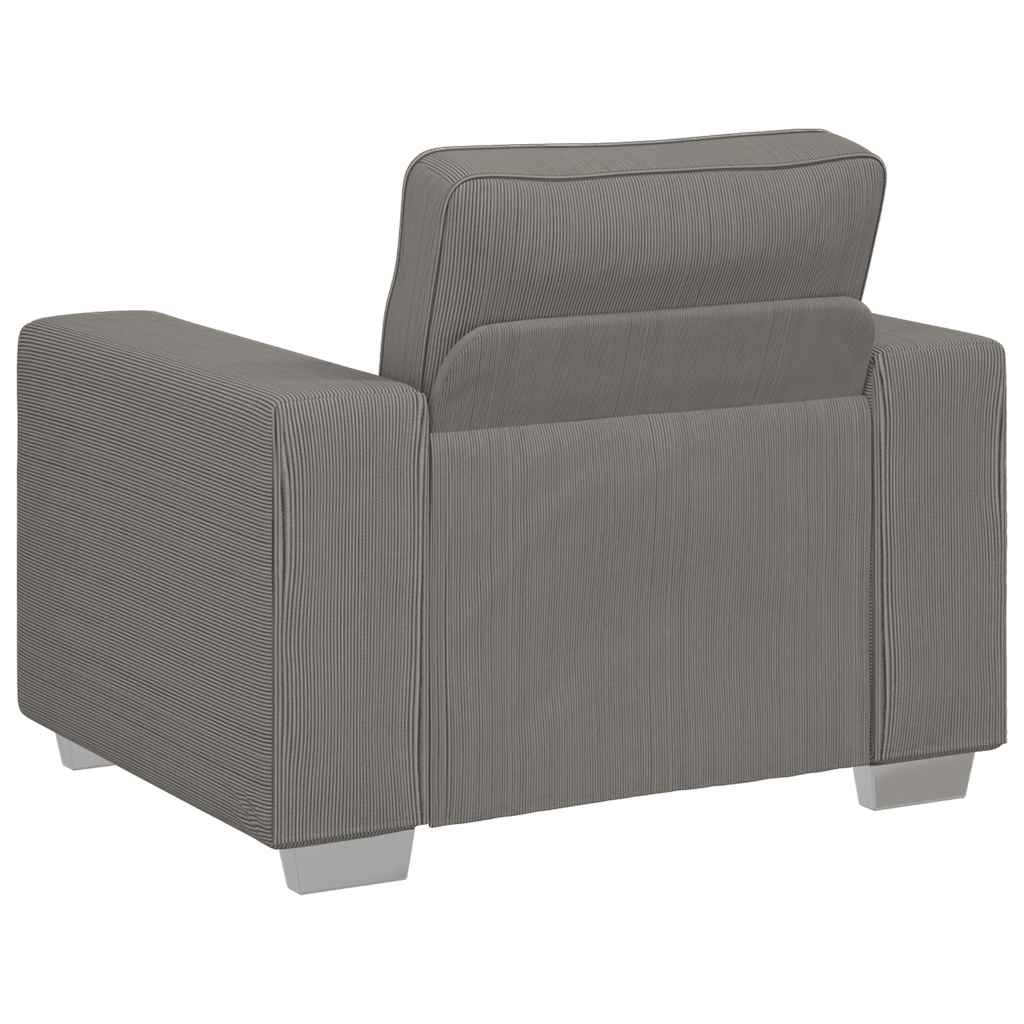 Canapé/Fauteuil gris clair 100x77x82 cm en tissu velours côtelé - XIOS