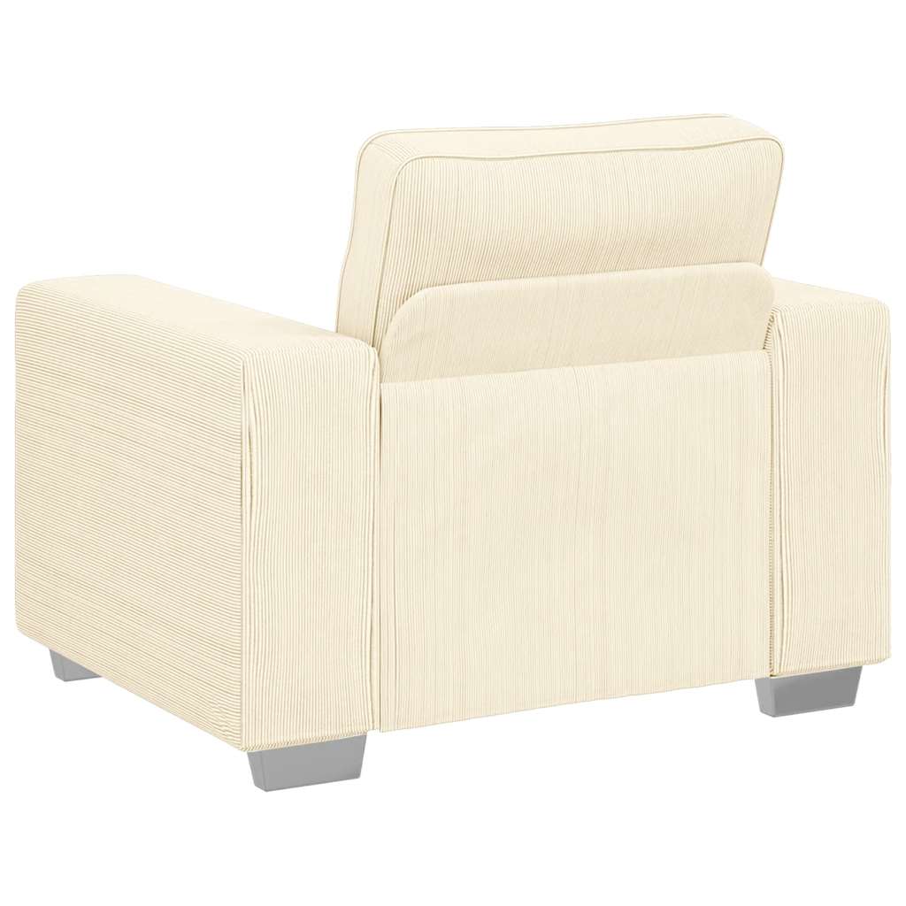 Canapé/Fauteuil crème 100x77x82 cm tissu velours côtelé - XIOS