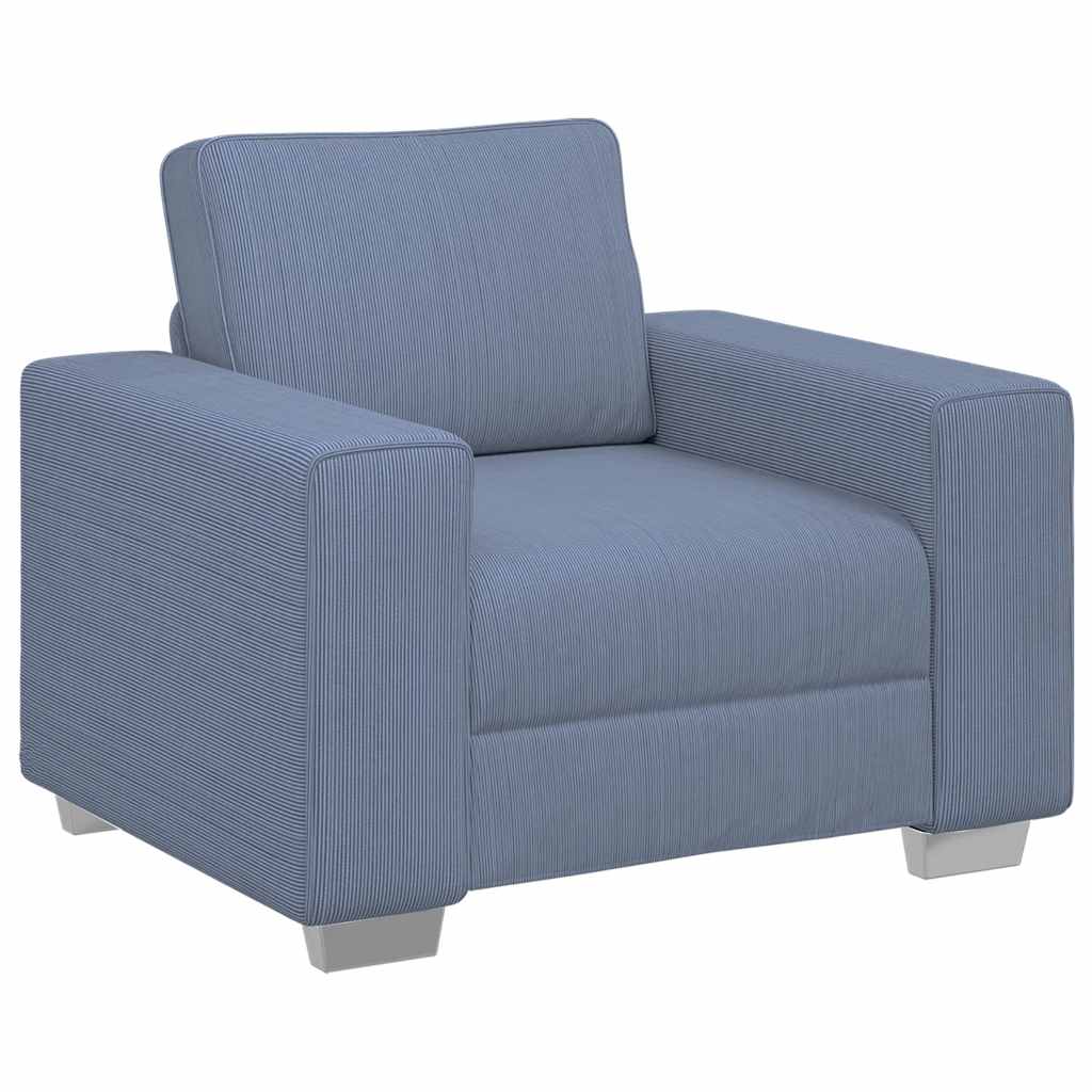 Fauteuil canapé bleu 100x77x82 cm en tissu velours côtelé - XIOS