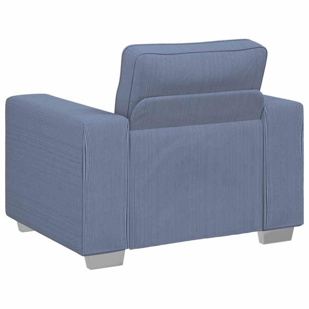 Fauteuil canapé bleu 100x77x82 cm en tissu velours côtelé - XIOS