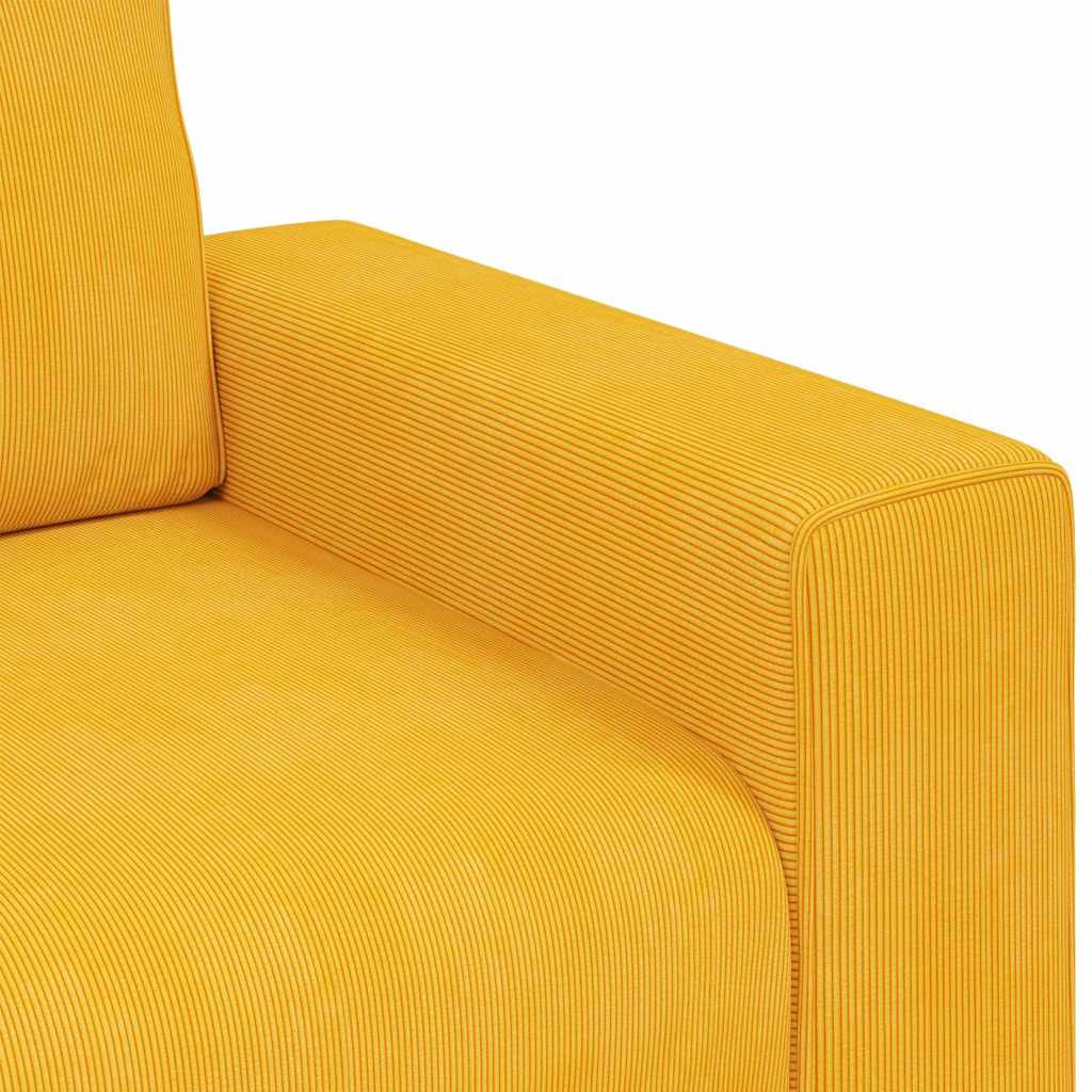 Fauteuil/canapé jaune clair 100x77x82 cm en tissu velours côtelé - XIOS