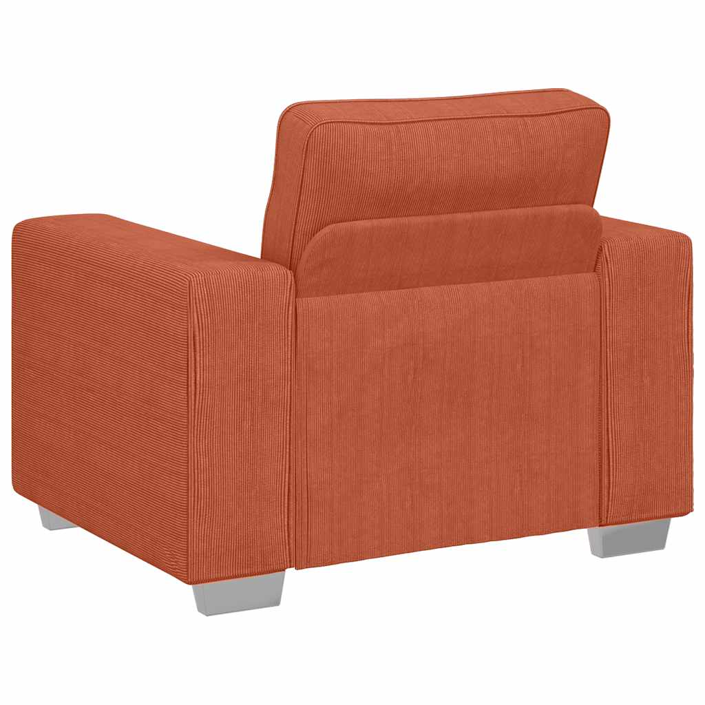 Fauteuil rouge orangé 100x77x82 cm en tissu velours côtelé - XIOS