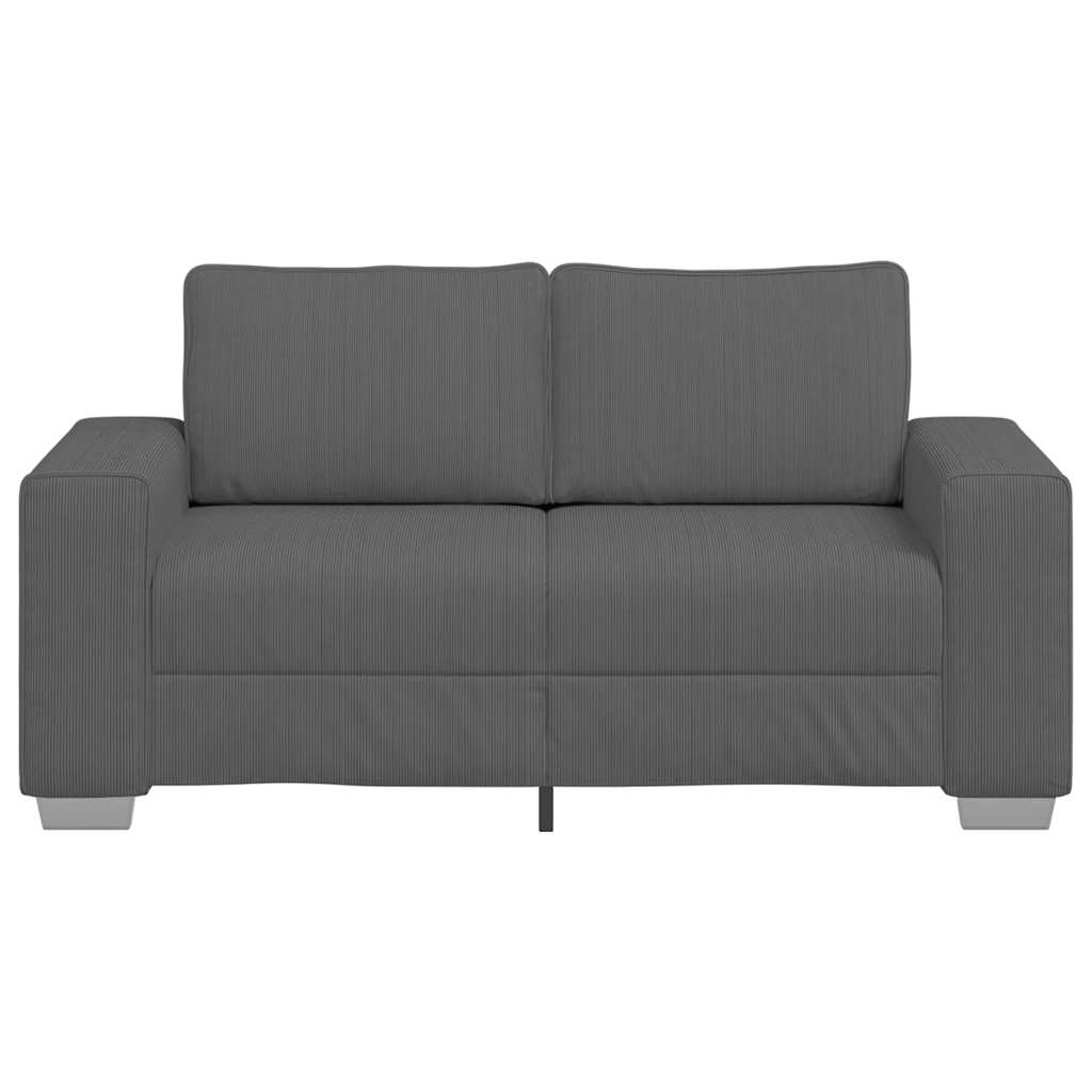 Canapé causeuse gris foncé 160x77x82 cm tissu velours côtelé