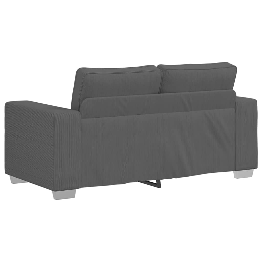 Canapé causeuse gris foncé 160x77x82 cm tissu velours côtelé