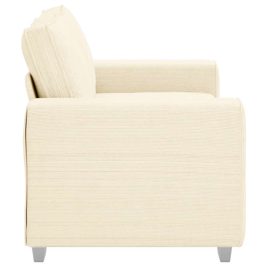 Canapé deux places crème 160x77x82 cm en tissu velours côtelé - XIOS