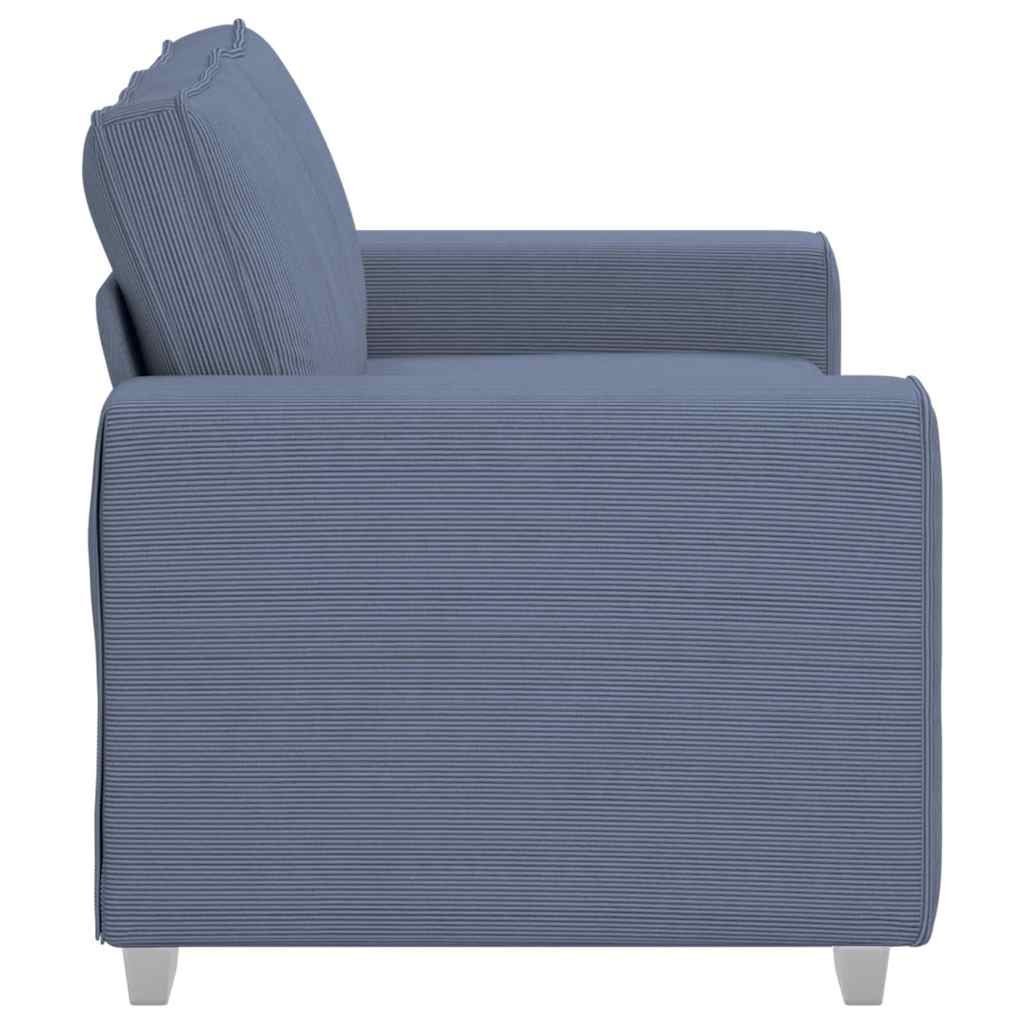Canapé deux places bleu 160x77x82 cm en tissu velours côtelé - XIOS