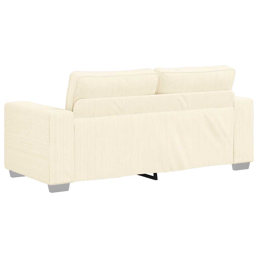 Canapé deux places crème 180x77x82 cm en tissu velours côtelé - XIOS