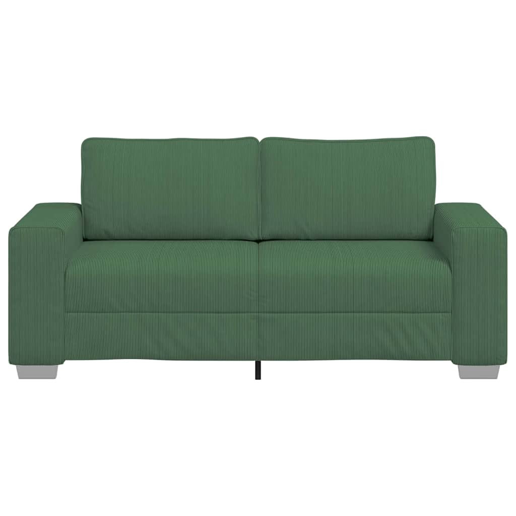 Canapé deux places vert foncé 180 x 77 x 82 cm en tissu velours côtelé - XIOS