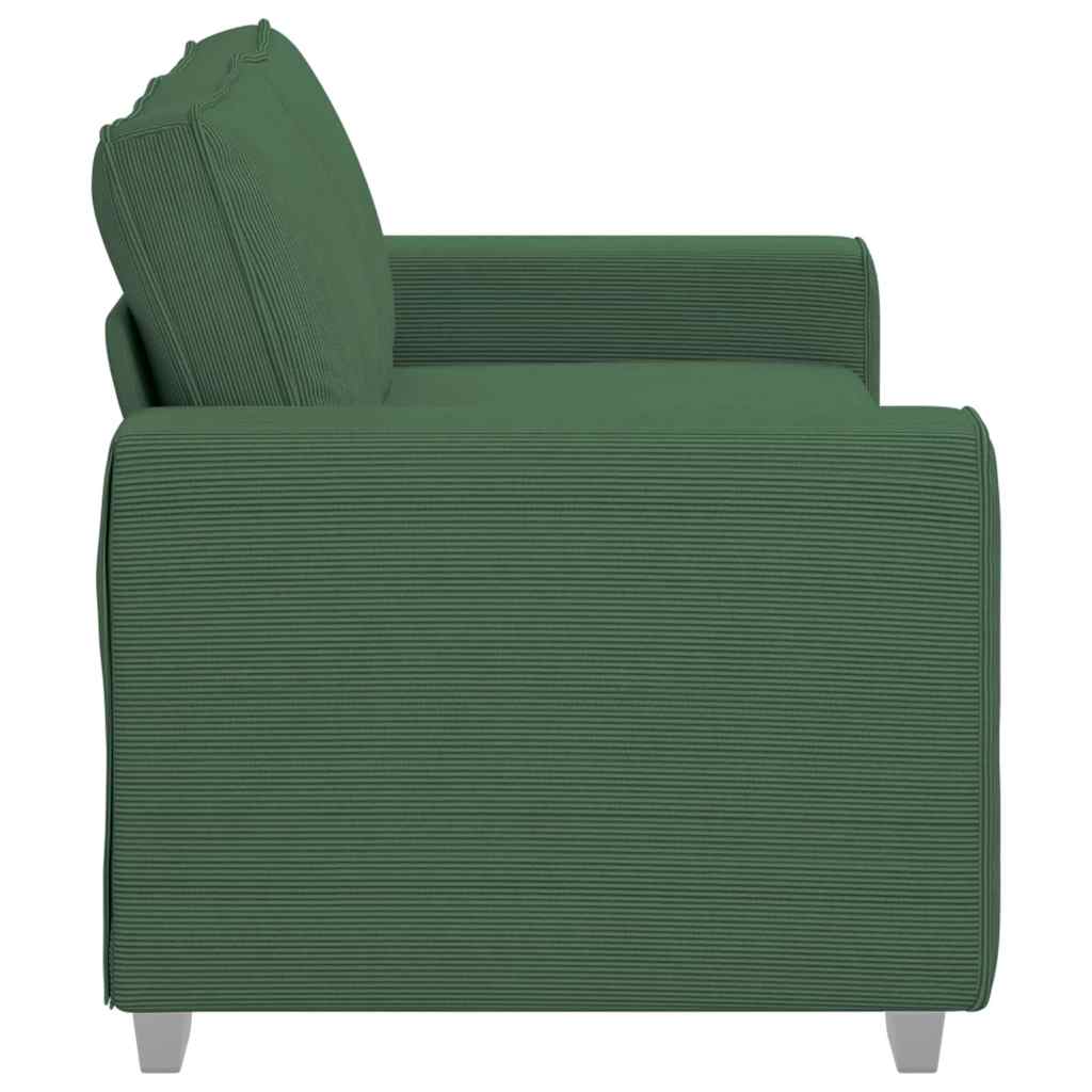 Canapé deux places vert foncé 180 x 77 x 82 cm en tissu velours côtelé - XIOS