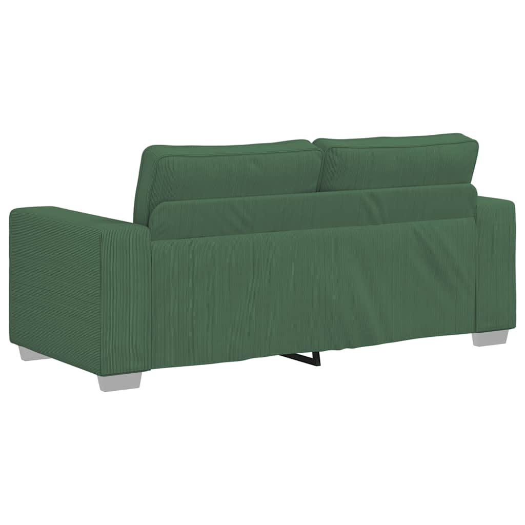 Canapé deux places vert foncé 180 x 77 x 82 cm en tissu velours côtelé - XIOS