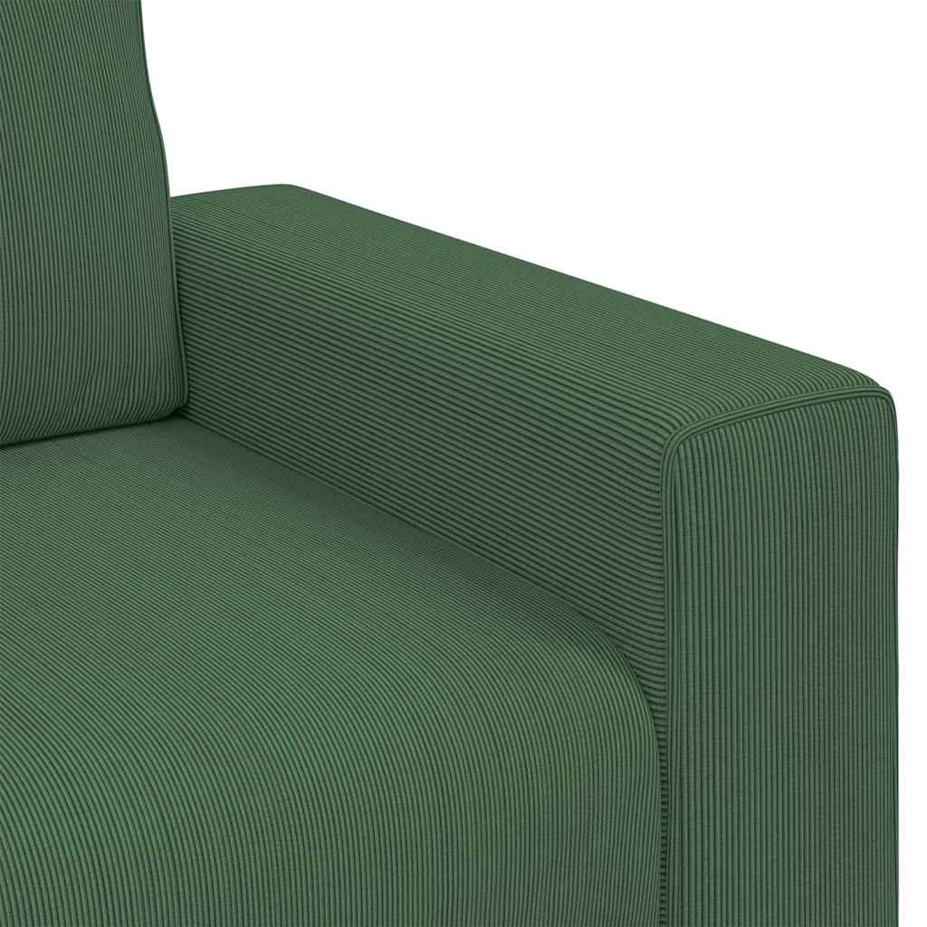 Canapé deux places vert foncé 180 x 77 x 82 cm en tissu velours côtelé - XIOS