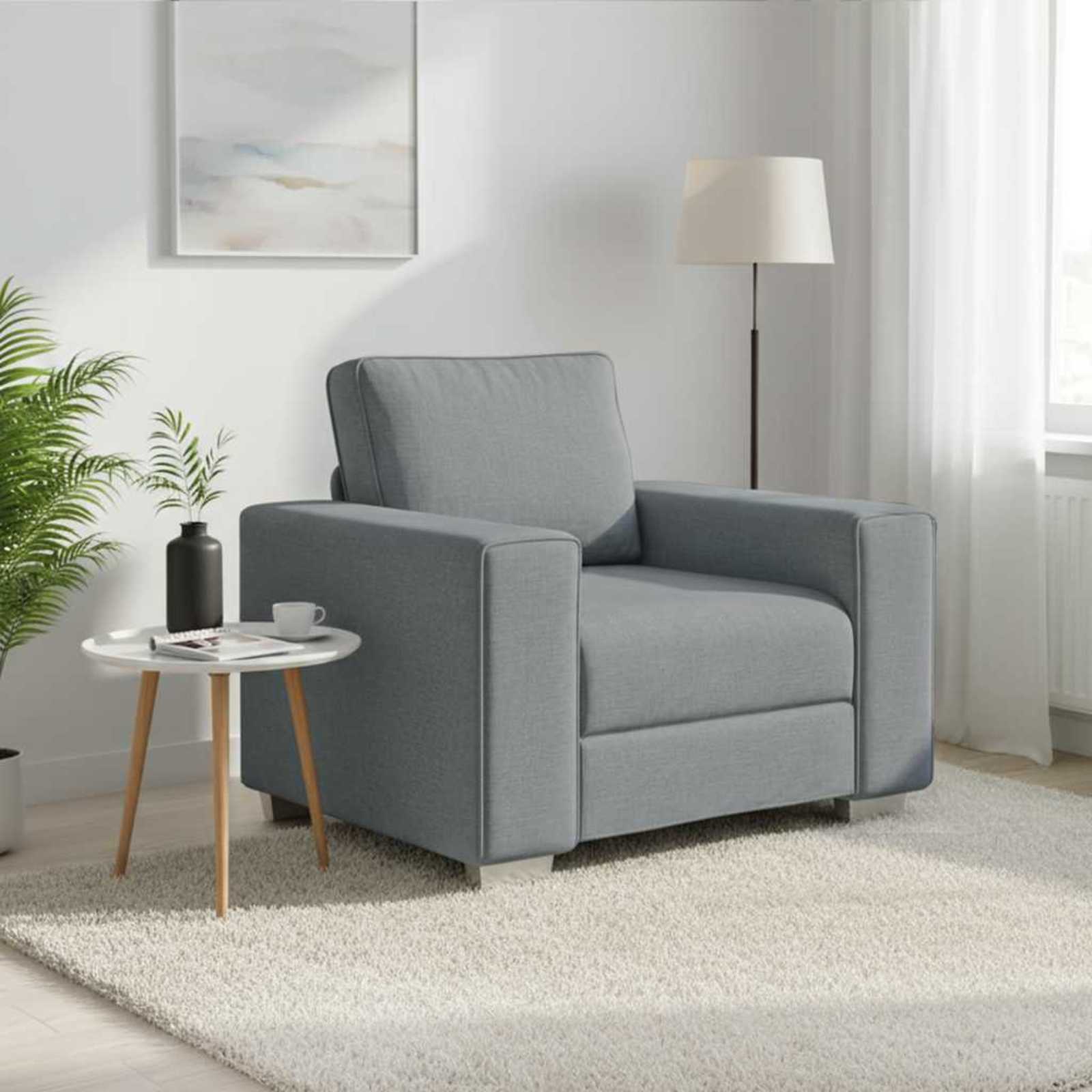 Canapé 59cm Gris clair tissu - XIOS