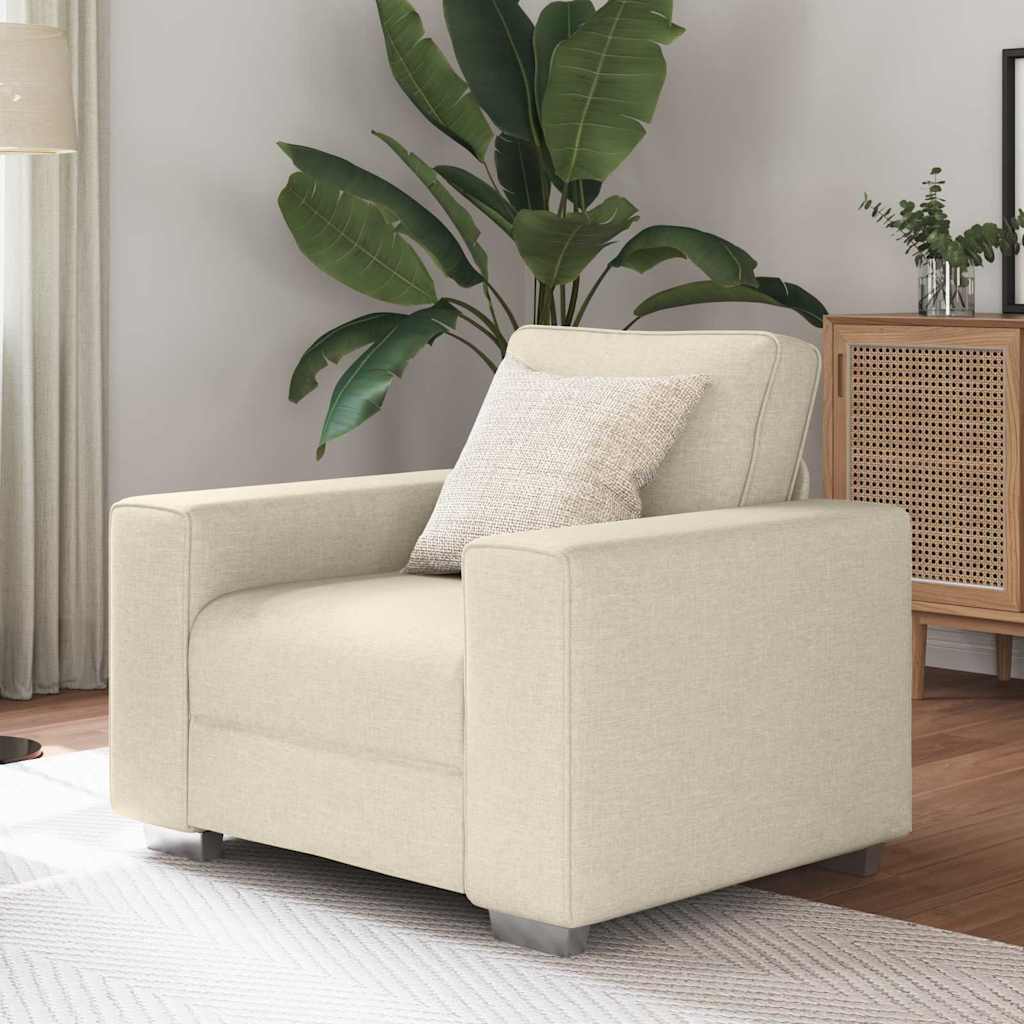 Canapé avec coussin avec oreiller Beige 100 x 77 x 82 cm Lin - XIOS