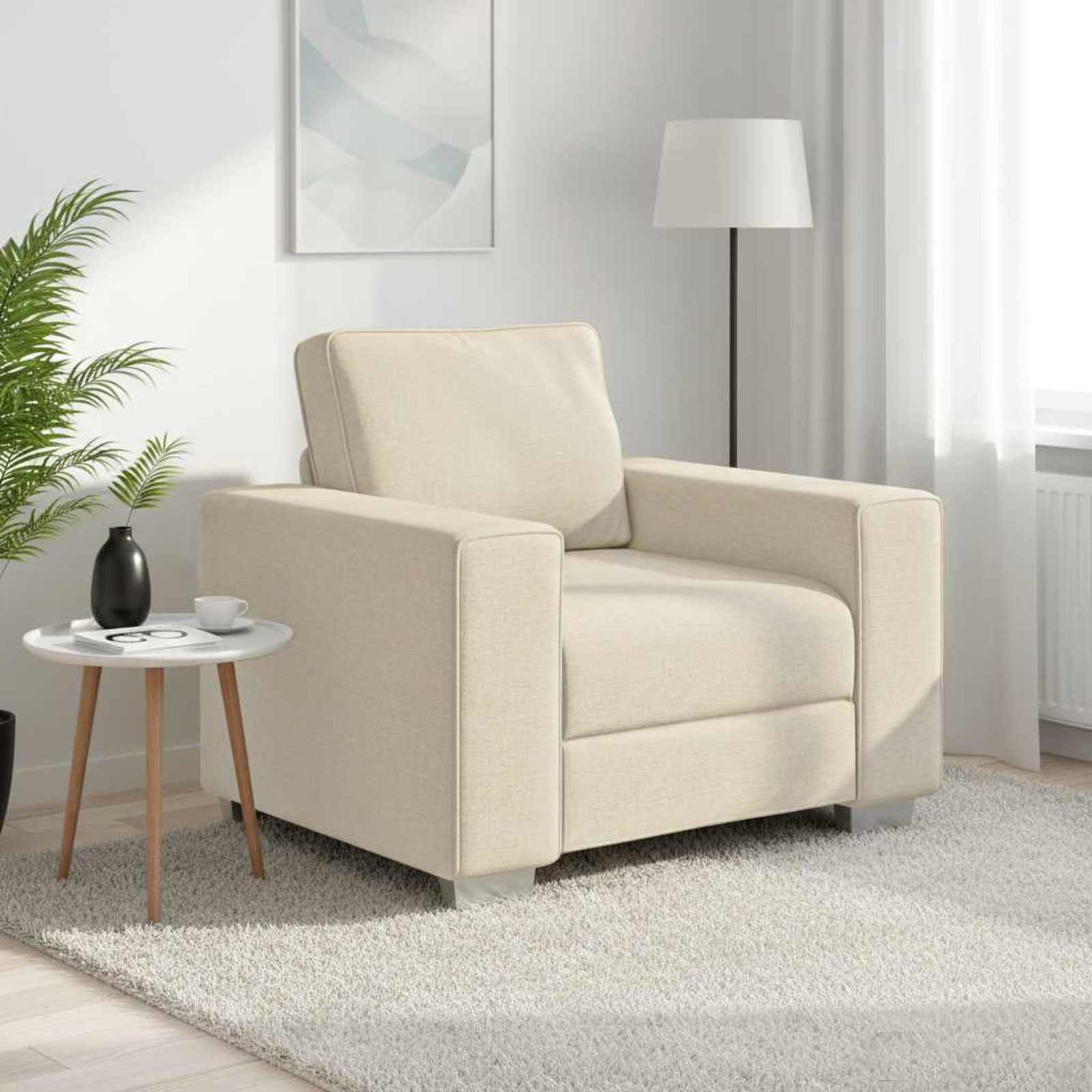 Canapé Beige 100 x 77 x 82 cm Tissu en lin mélangé - XIOS