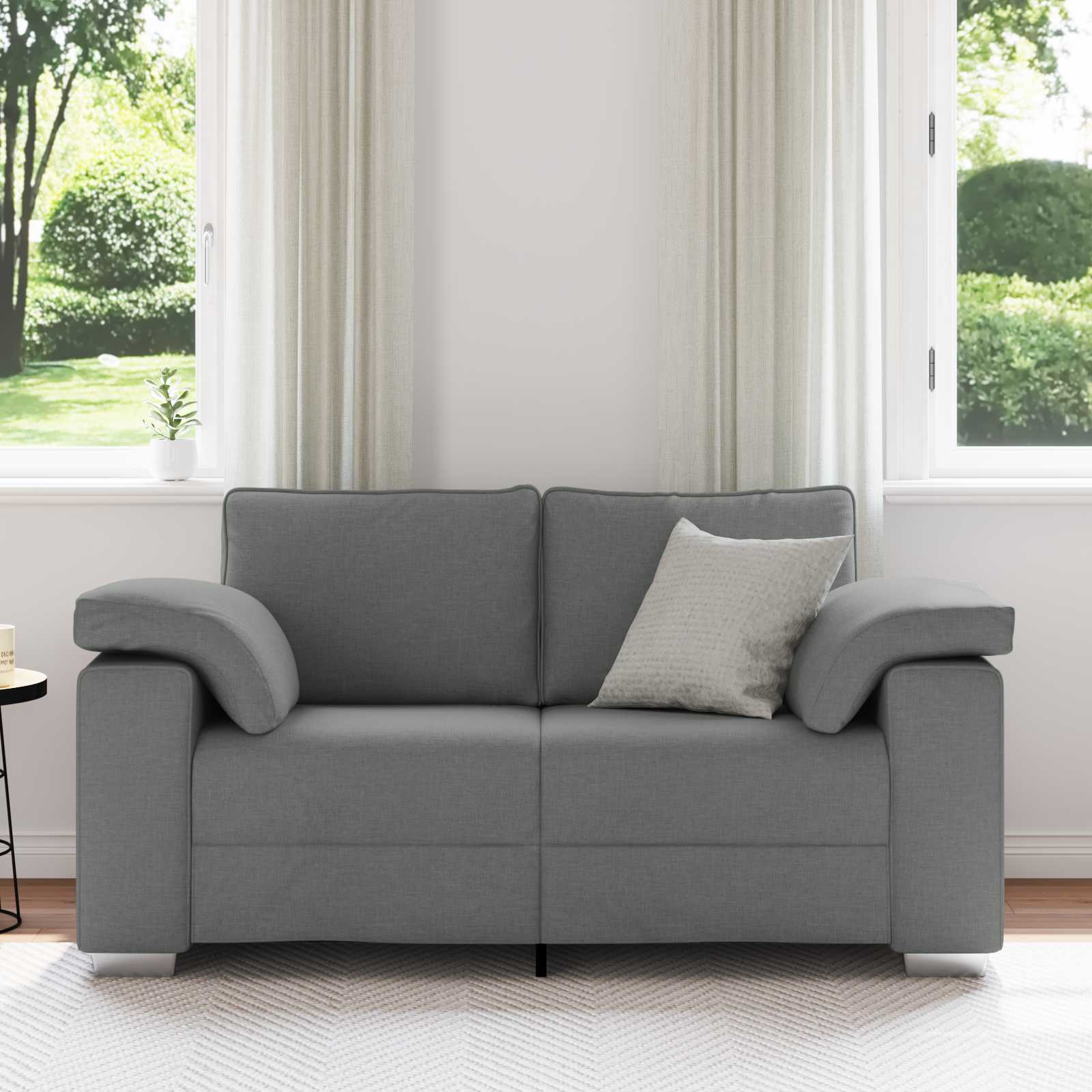Canapé deux places Gris foncé 160 cm tissu - XIOS