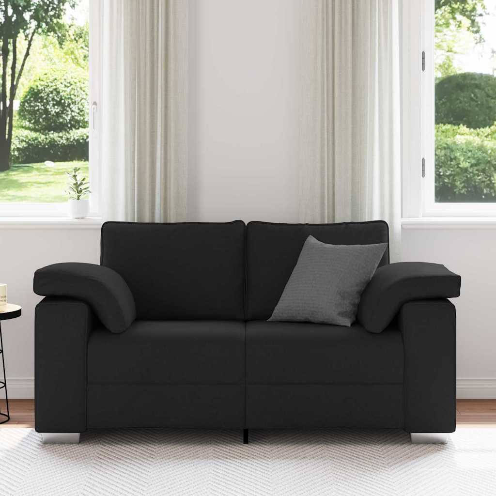Canapé deux places Noir 160 cm tissu
