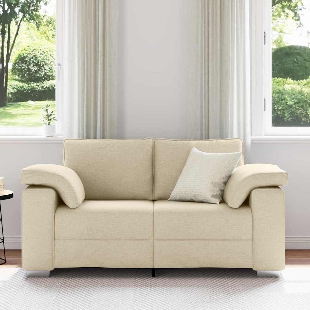 Canapé avec coussin Crème 160 x 77 x 82 cm tissu - XIOS