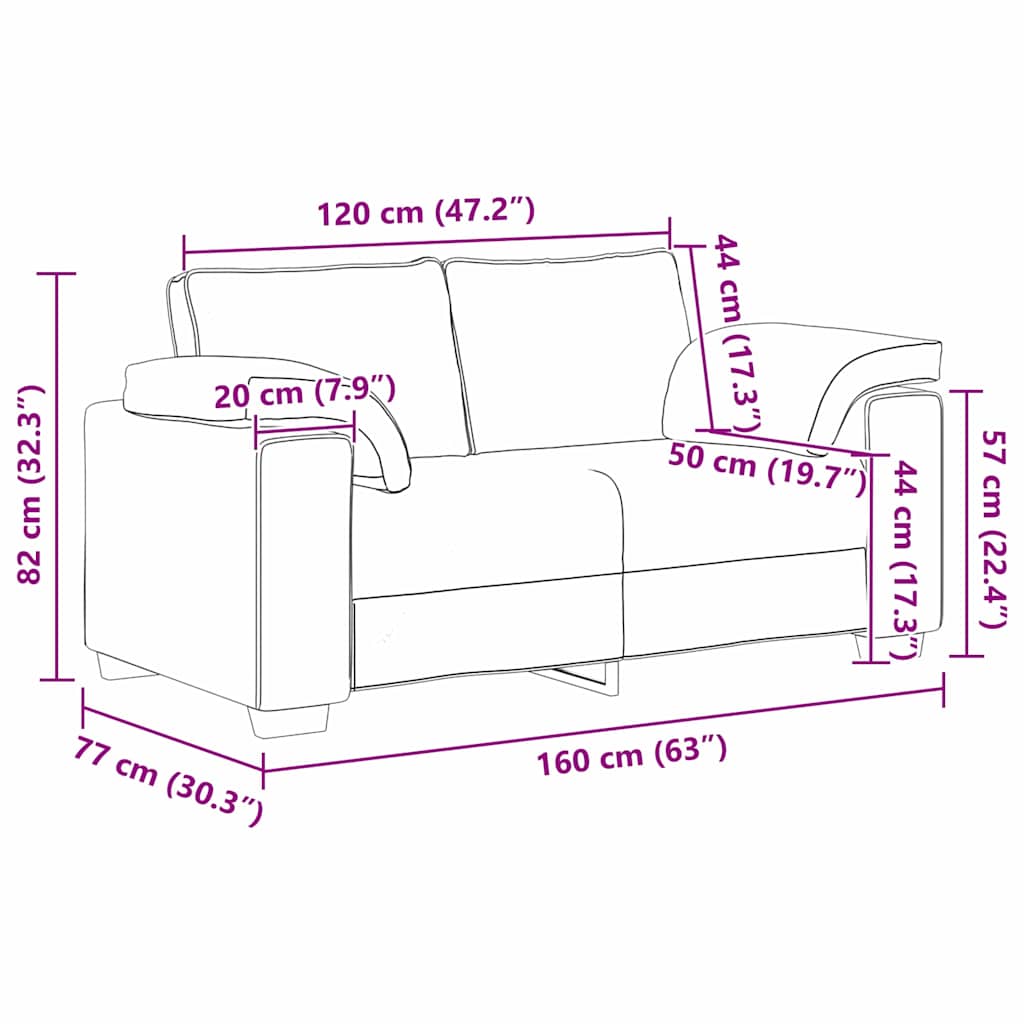 Canapé deux places Crème 160 cm tissu - XIOS