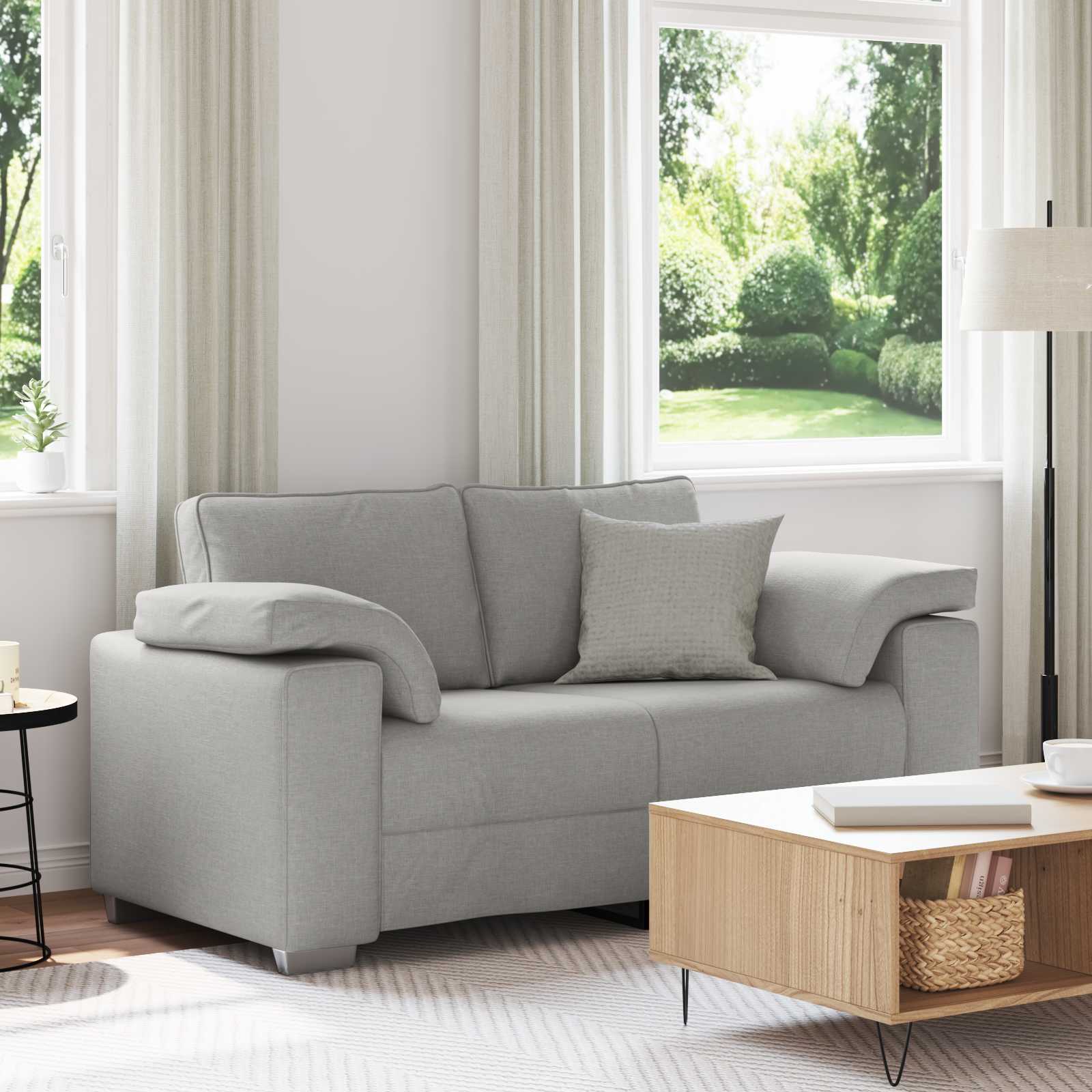 Canapé deux places Gris nuage 160 cm tissu - XIOS