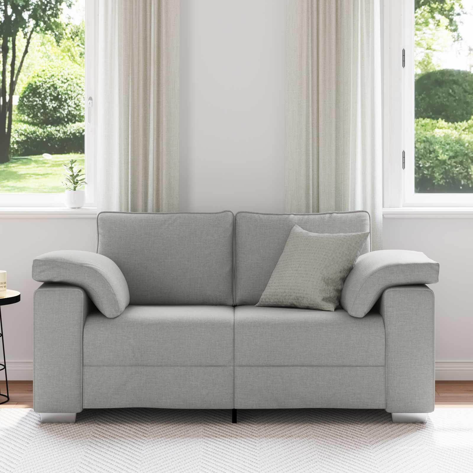 Canapé deux places Gris nuage 160 cm tissu - XIOS