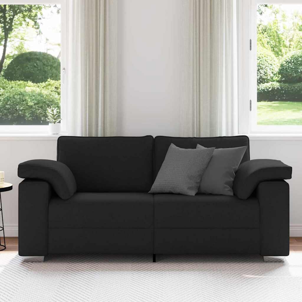 Canapé deux places Noir 180 cm tissu