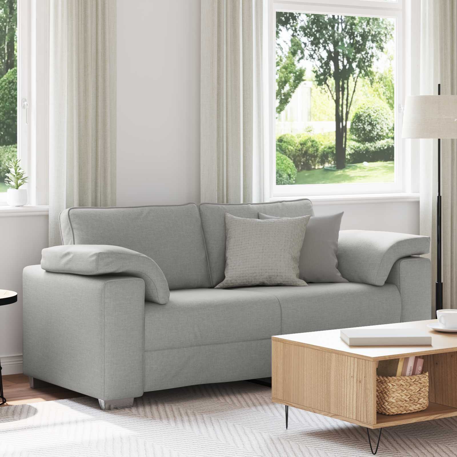 Canapé deux places Gris nuage 180 cm tissu - XIOS