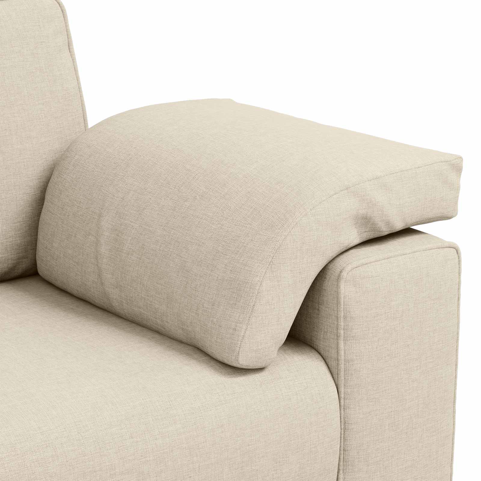 Sofa 2 places Beige 180 cm Tissu en lin mélangé - XIOS