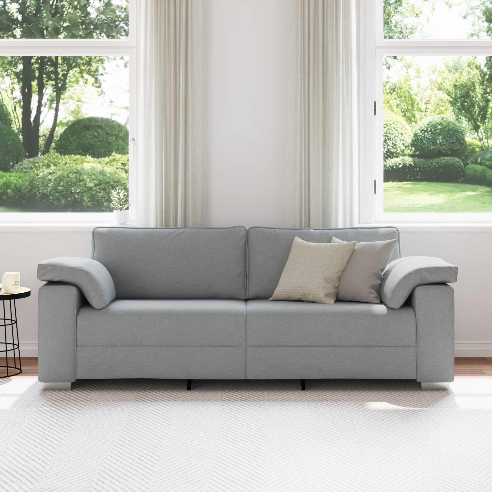 Sofa 3 places Gris clair 220 cm tissu - XIOS