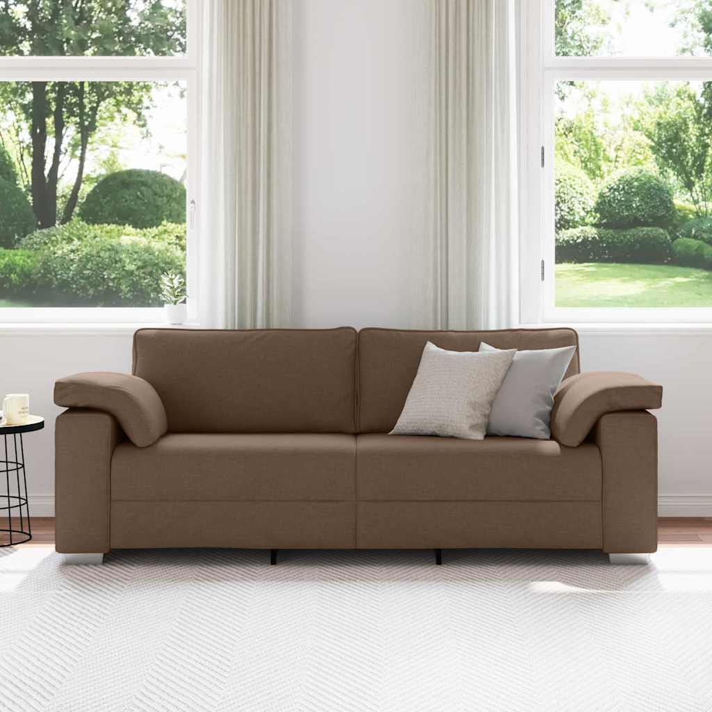 Sofa 3 places Marron 220 cm tissu