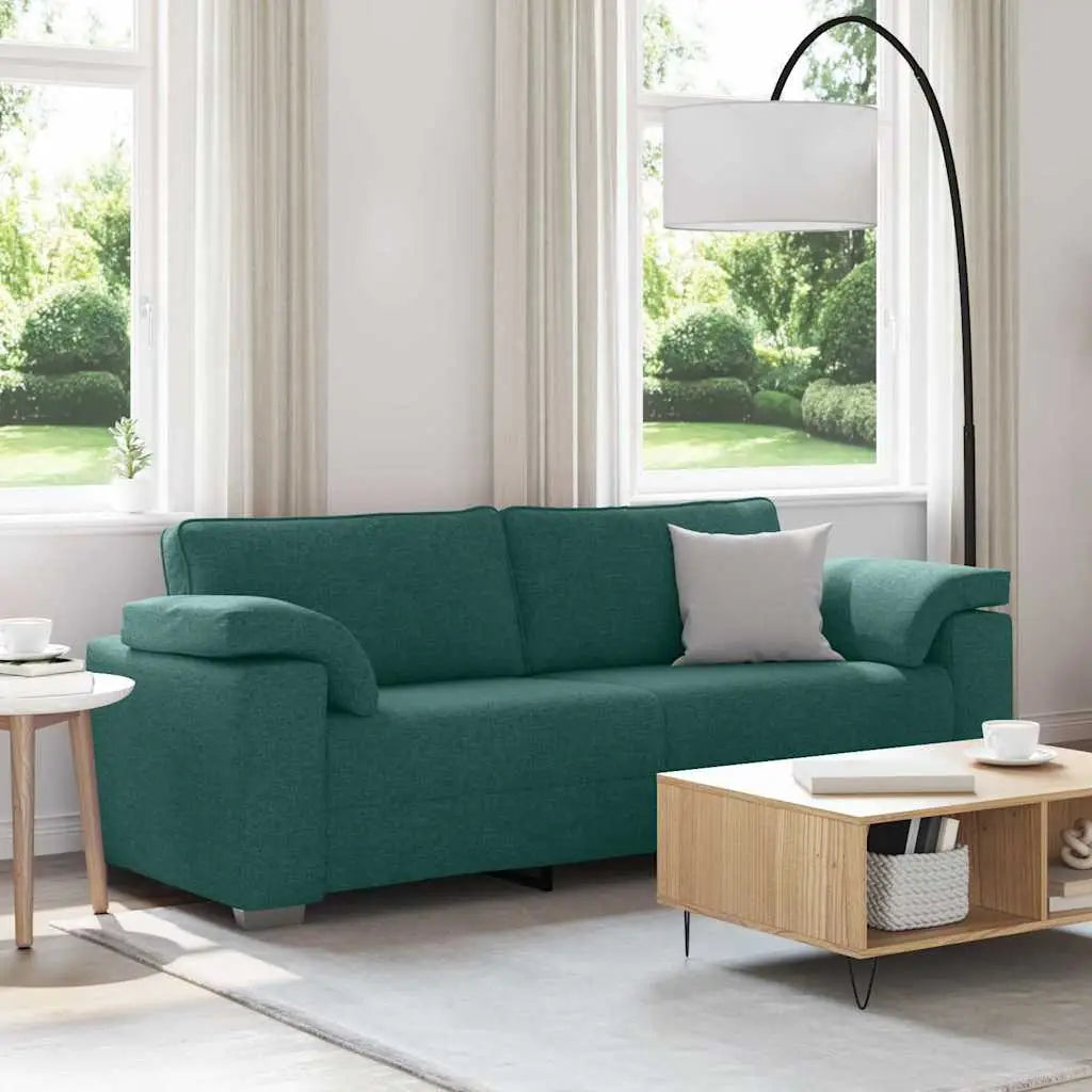 Sofa 3 places Vert foncé 220 cm tissu - XIOS
