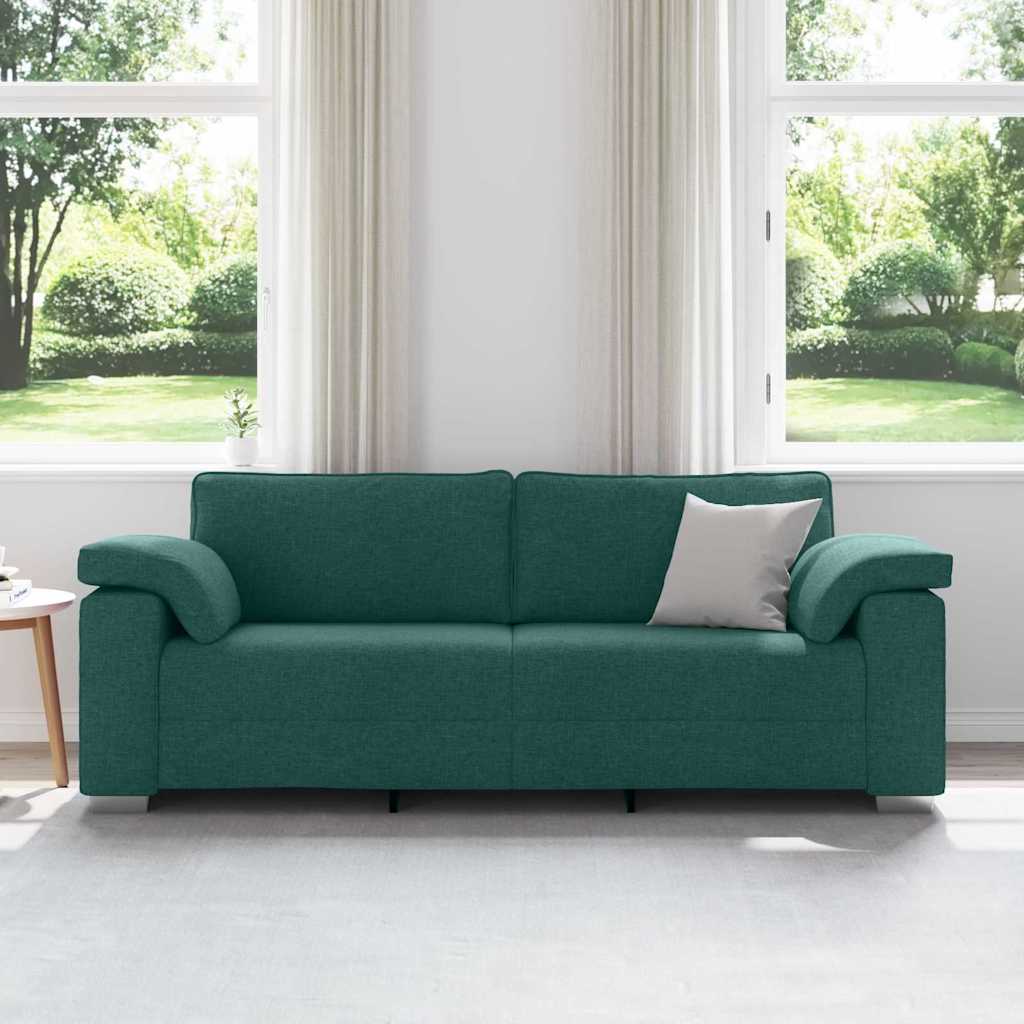 Sofa 3 places Vert foncé 220 cm tissu
