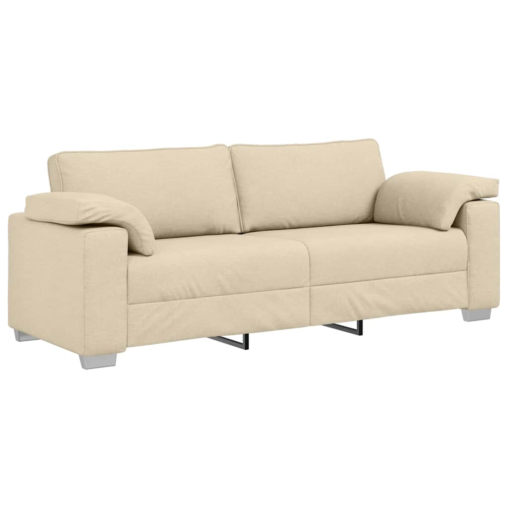 Sofa 3 places Crème 220 cm tissu