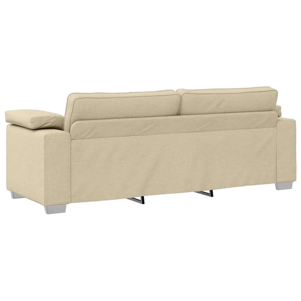 Sofa 3 places Crème 220 cm tissu