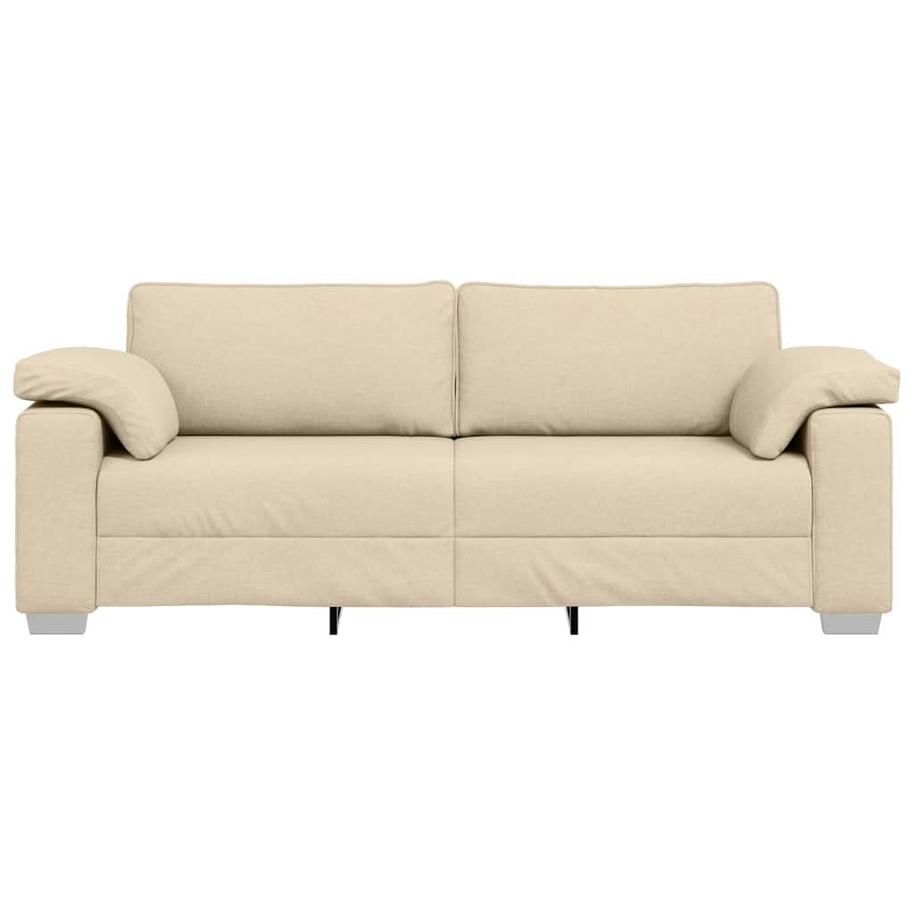 Sofa 3 places Crème 220 cm tissu