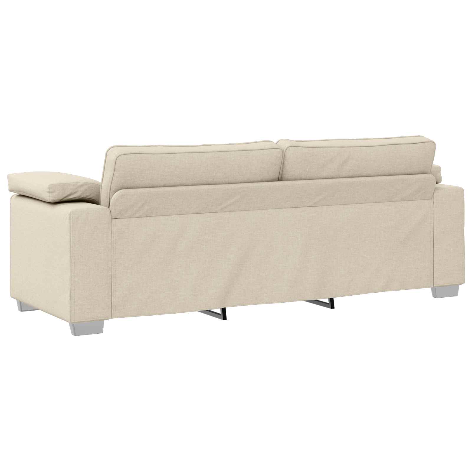 Sofa 3 places Beige 220 cm Tissu en lin mélangé - XIOS