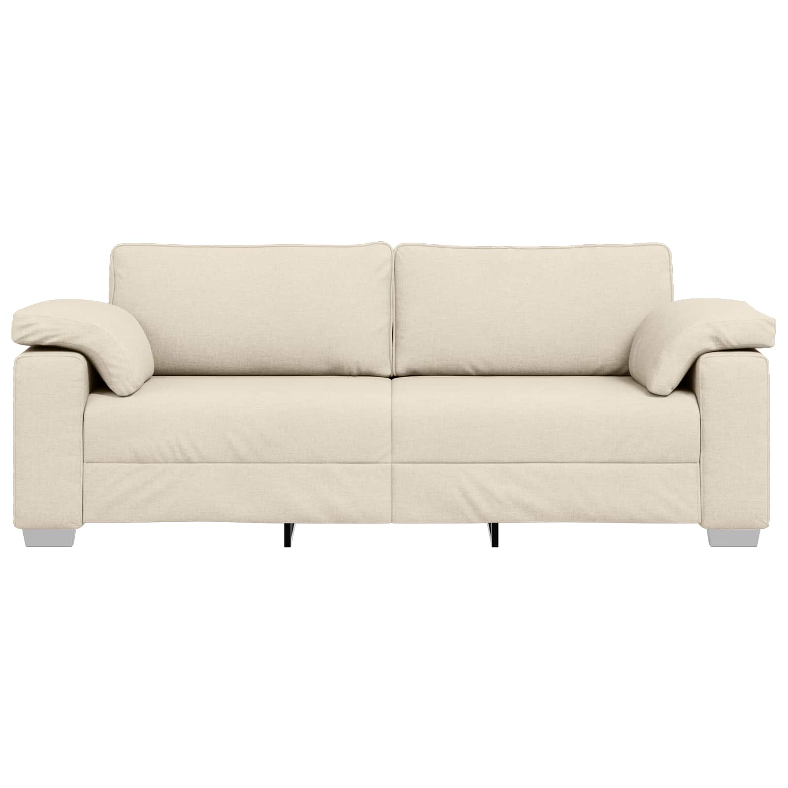 Sofa 3 places Beige 220 cm Tissu en lin mélangé - XIOS