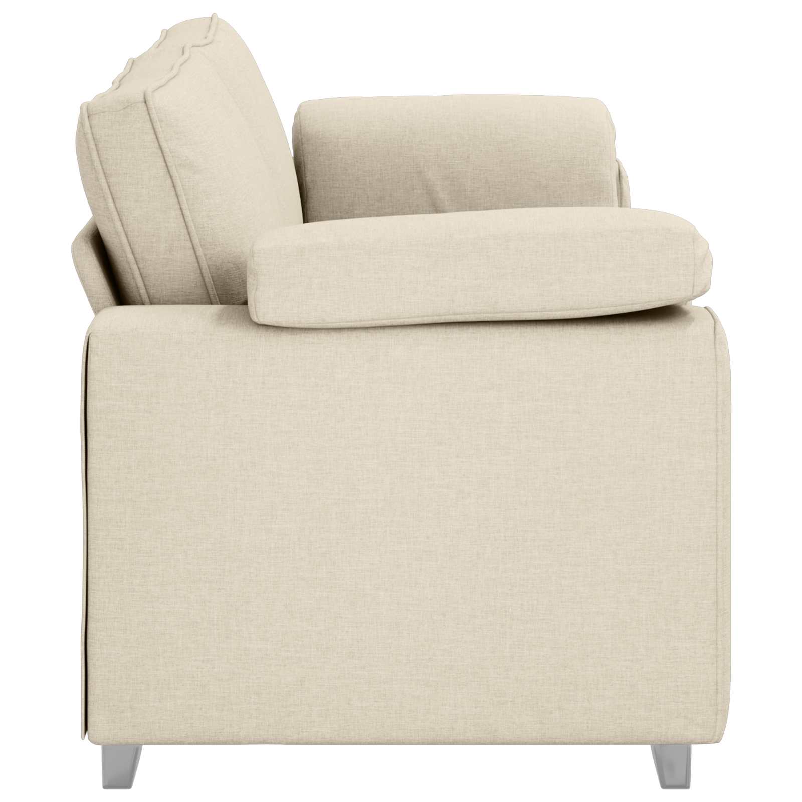 Sofa 3 places Beige 220 cm Tissu en lin mélangé - XIOS