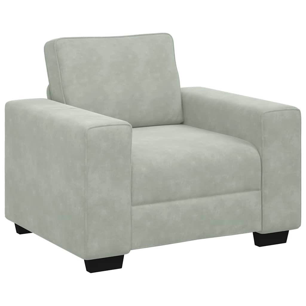 Fauteuil Gris clair 60 cm Velours - XIOS