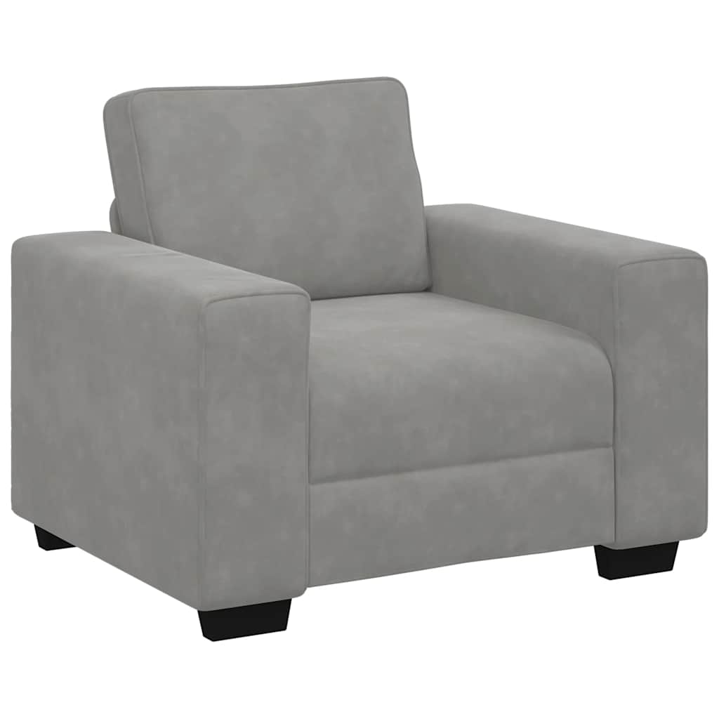 Fauteuil Gris clair 100x77x82 cm Velours