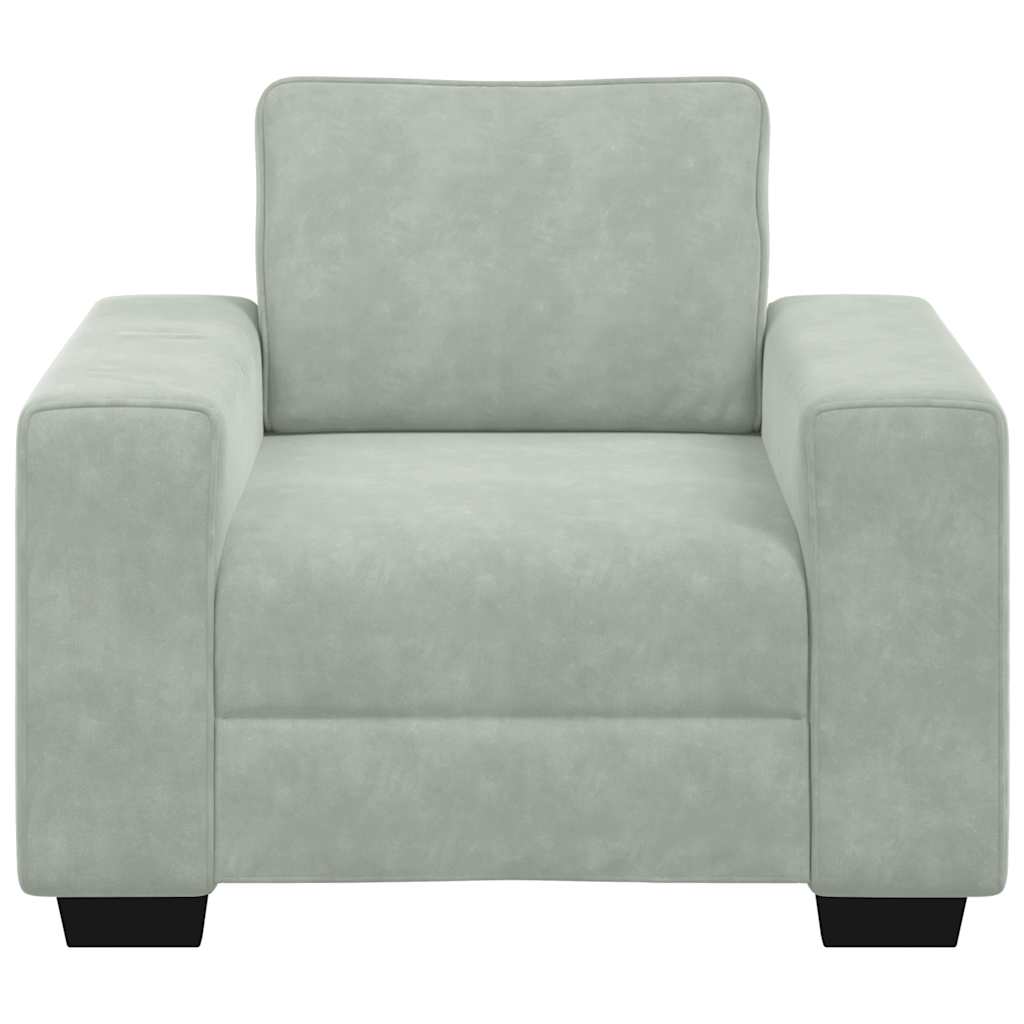 Fauteuil Gris clair 60 cm Velours - XIOS