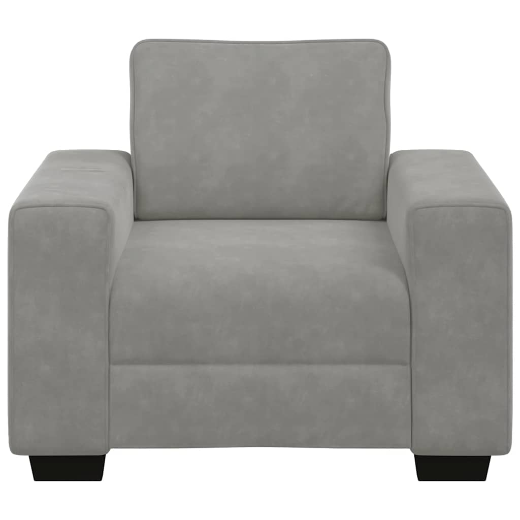 Fauteuil Gris clair 100x77x82 cm Velours