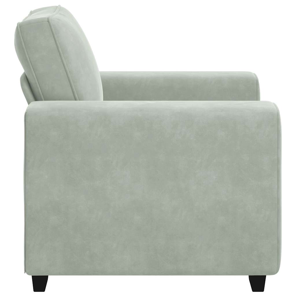 Fauteuil Gris clair 60 cm Velours - XIOS