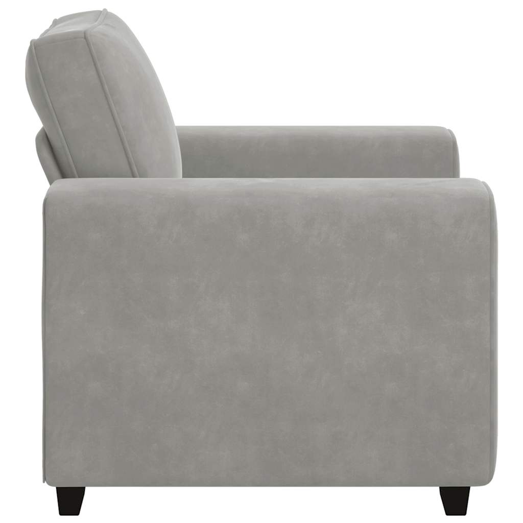 Fauteuil Gris clair 100x77x82 cm Velours